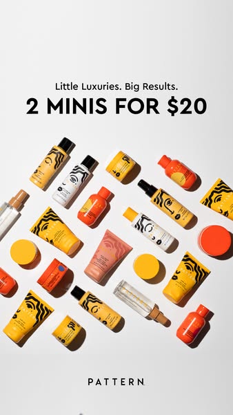 Multi-product beauty collection with offer callout