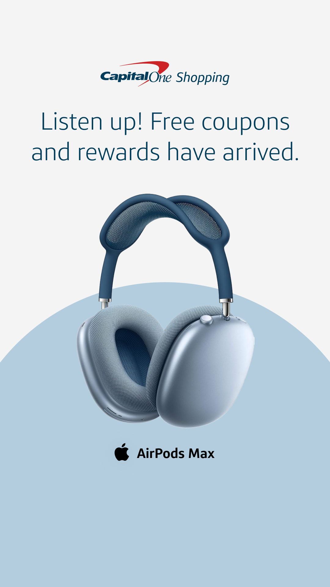 Capital One Shopping promo for AirPods Max with coupons